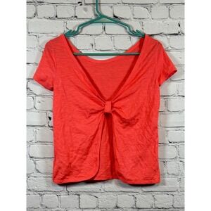 Aeropostale Twist Front Top Low Back‎ Tee Casual Everyday Coral Size S